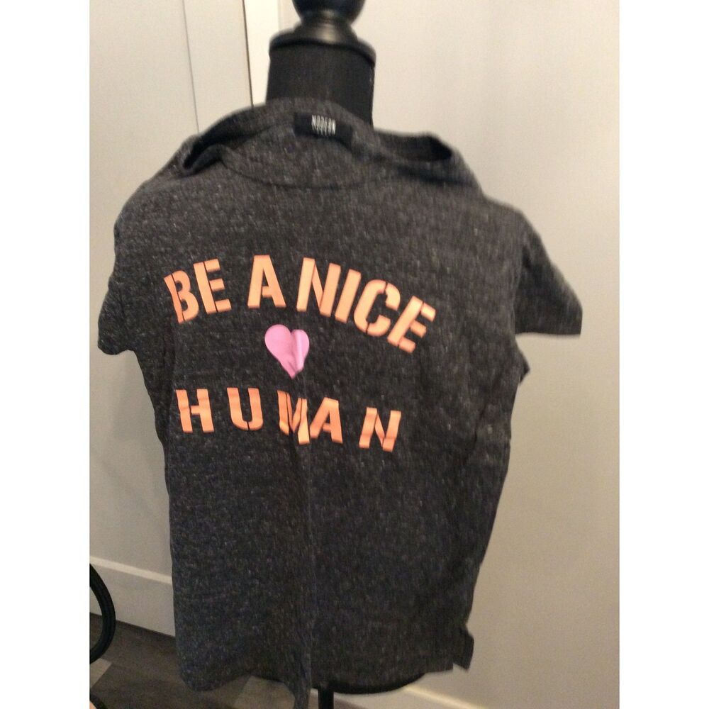 Be A Nice Human Short Sleeve Black T Shirt Size Medium M Womens